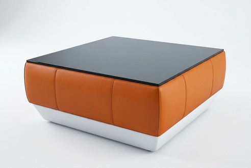 Sofatisch Design Tisch Wonzimmer Glas Leder Couch Beistell Sofa Kaffee Tische