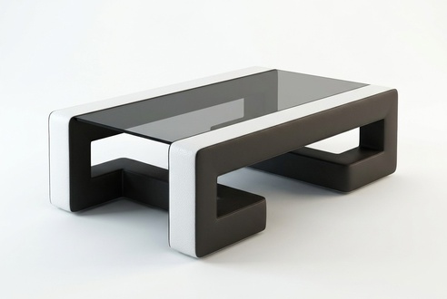 Sofatisch Design Tisch Wonzimmer Glas Leder Couch Beistell Sofa Kaffee Tische