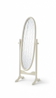 Spiegel Bodenspiegel groß Holzrahmen Wohnzimmer 57x164cm Beige