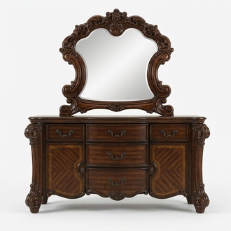 Spiegel Kommode Schrank Kommoden Anrichte Schlafzimmer Set Holz Antik Stil Neu
