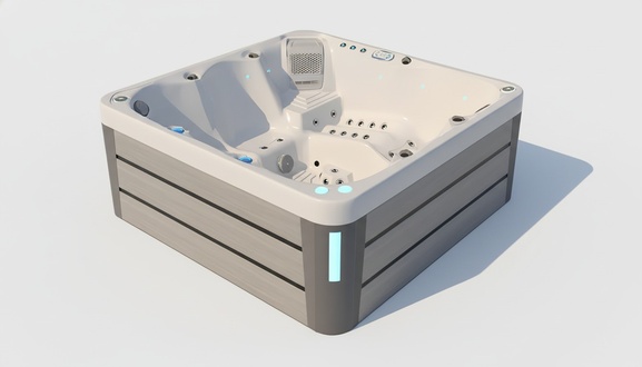 Sprudelwanne Hydromassagebad Whirlpool Whirlwanne Außenwhirlpool 210x210 cm