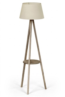 Stehlampe mit Regal Holz Beige Modern Elegant
