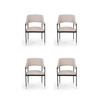 Stilvoll Stuhl Esszimmerstuhl 4x Stühle Weiße Küchenstuhl Lehnstuhl Luxus