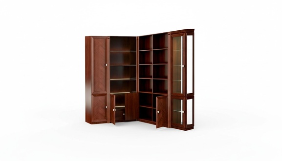 Stilvolle Braune Eckschränke Wohnzimmer Holzmöbel Klassische Büromöbel