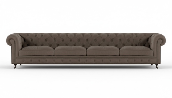 Stilvolle Graue Chesterfiled Couch Moderner Wohnzimmer Edler Viersitzer