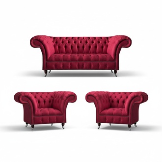 Stilvolle Rosa Chesterfield Couchen Edle Sofagarnitur Wohnzimmer Möbel
