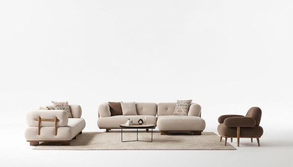 Stilvolle Sofagarnitur Wohnzimmermöbel Luxus Sofa L Form Sessel Couch