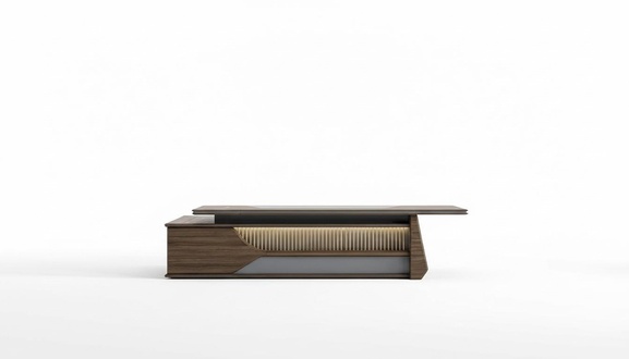 Stilvoller Brauner Eckschreibtisch Designer Arbeitszimmer Tische Möbel