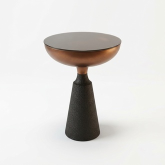 Stilvoller Runder Beistelltisch Designer Wohnzimmer Möbel mit Glasplatte