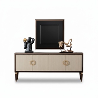 Stilvolles Sideboard mit passendem Spiegel für elegantes Ambien