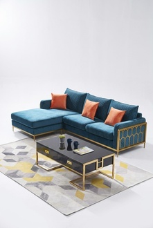 Stoff Modern Couch Wohnlandschaft Textilsofa Sofagarnitur Sofa L-Form Couchtisch !