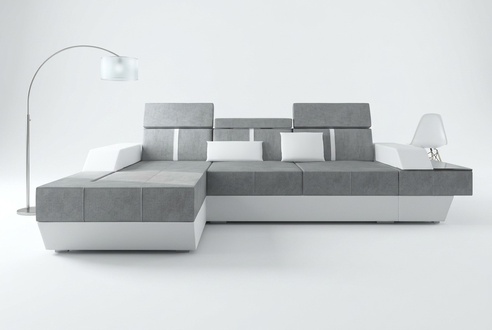 Stoffsofa Ecksofa Textil Stoff Wohnlandschaft Polster Neu Textilsofa Sofa +USB