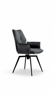 Stühle Esszimmer Design Textil Luxus Schwarz Esszimmerstuhl Stuhl mit Armlehne