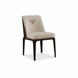 Stuhl Beige Lehnstuhl Modern Design Möbel Luxus Esszimmer Stühle Holz Leder