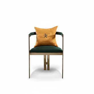 Stuhl Lehnstuhl Modern Design Möbel Luxus Esszimmer Stühle Küche Edelstahl Leder
