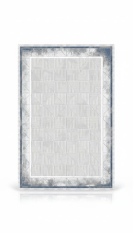 Teppich Kunstfaserteppich Bordüre Geometrisches Muster Kurzflor Blau