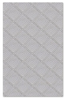 Teppich Kurzflor Unifarben Grau Rauten Muster Geometrisches Design