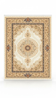 Teppich Orientalisch Fransen Kurzflor Vintage Bordüre Wohnzimmer Beige 150x233