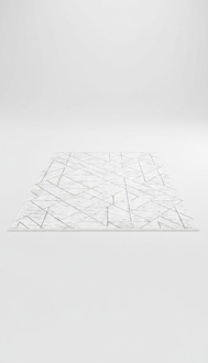 Teppich Weiß Bodenbelag Kurzflor Wohnzimmer Abstraktes Geometrisches 160 x 230