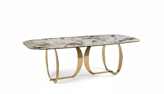 Tisch Modern Beige Luxus Esstisch Küchentisch Rechteckiger Esszimmertisch
