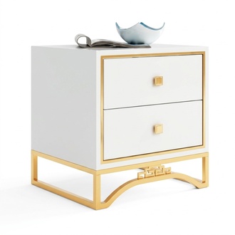 Tisch Nachttisch Sofa Tisch Beistelltisch Betttisch mit Schublade Weiß Hochglanz
