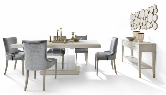 Tisch Säulen Esszimmer Essgarnitur Esstisch Essgruppe Stühle 6tlg.