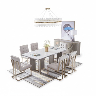 Tisch Set Garnitur Esstisch 6 Stühle Luxus Stil Möbel 8tlg Stuhl Gruppe Kommode