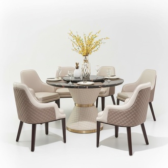 Modernes Esszimmer-Set aus Holz mit 6 Stühlen Sofort