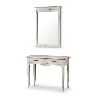 Tische Konsolen Tisch Side Schlaf Zimmer Holz Spiegel + Konsolentisch
