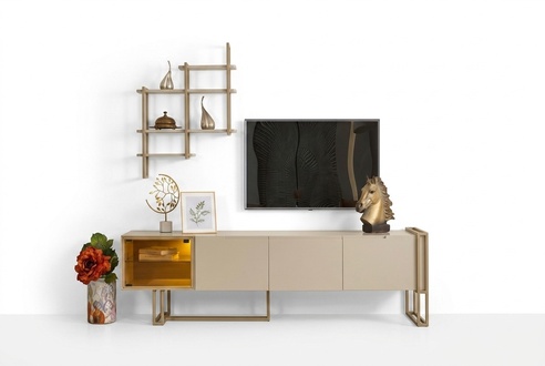 TV Lowboard Schrank Sideboard Kommode Beistellschrank mit Regal