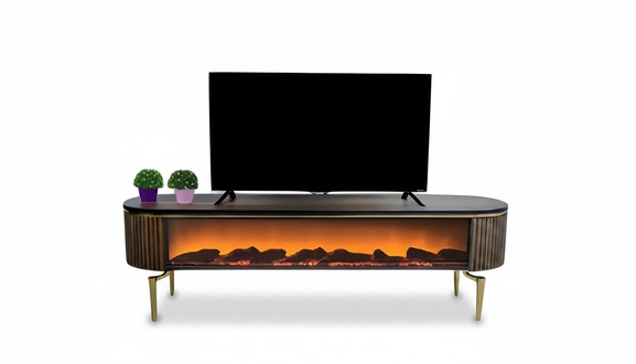 TV Lowboard Sideboard Fernsehtisch Dekokamin Wohnzimmerschrank Modern