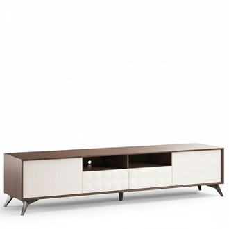 TV Schrank Moderner weißer Luxus Fernseher Ständer Kommode Wohnwand rtv