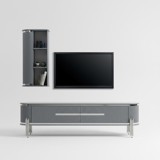 TV Ständer RTV Lowboard Regale Sideboard Tisch Modern Grau Luxus Neu