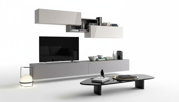 TV Ständer Schrank Wand Luxus Wohnwand Wohnzimmer Set Wohnwände Möbel