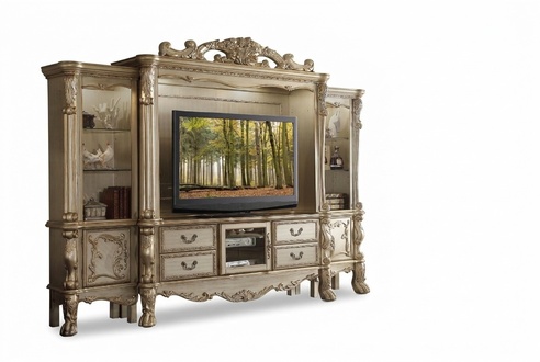 TV Wand Holz Stil Barock Regal Wohnzimmer Möbel Schrank neu Klassische Wohnwand