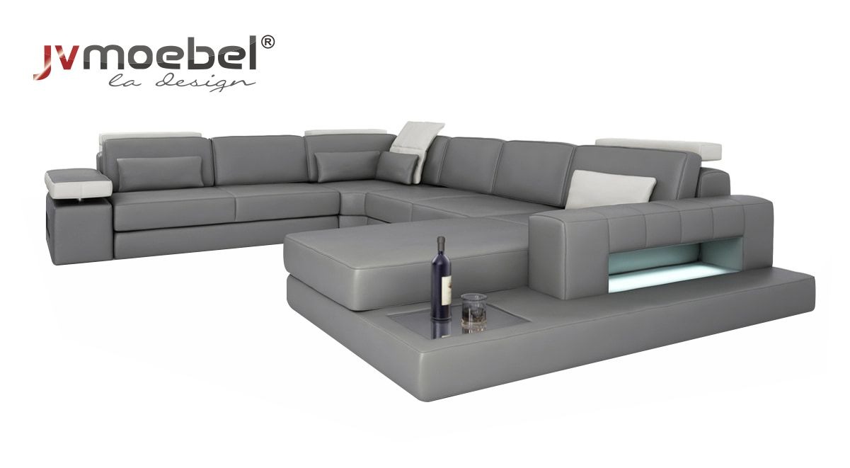 Sofas Grau Neu Sofa U-Form Stoffsofa Couch Wohnlandschaft Design Modern Leder
