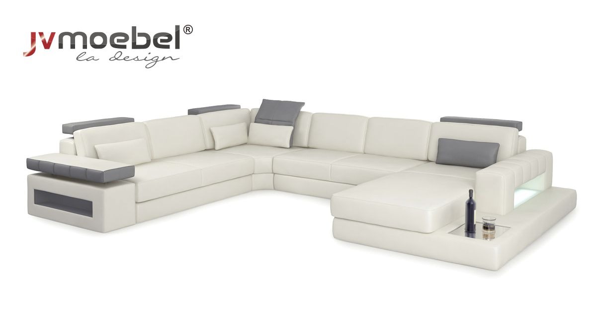Designer Wohnlandschaft Sofa Couch Ecksofa Polster Wohnlandschaft U-Form