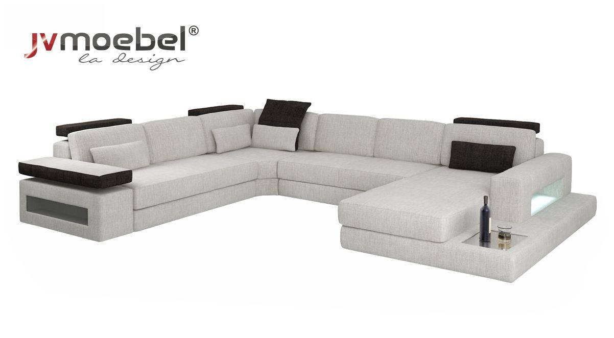 Textilsofa Couch Wohnlandschaft U-Form Design Modern Sofa Eck Sofas Design