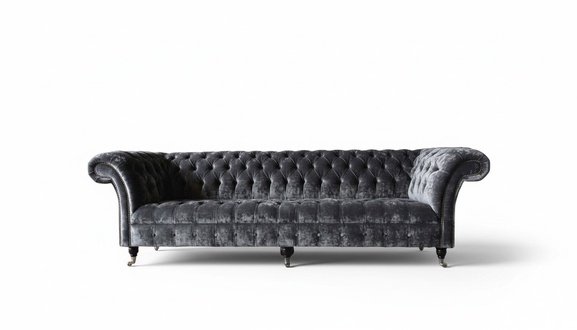 Viersitzer Sofa 4 Sitzer Sofas Textil Modern Design Stoff Polyester Grau