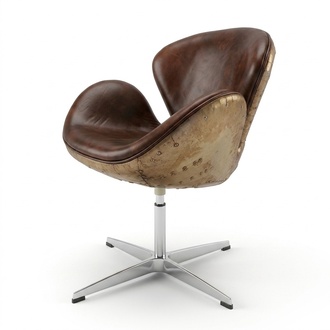 Vintage Ledersessel – Drehbar Retro Design fürs Wohnzimmer