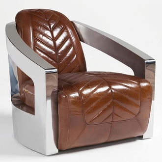 Vintage Retro Stuhl Leder Sessel Lounge Club Design Luxus Möbel Flugzeug Flieger