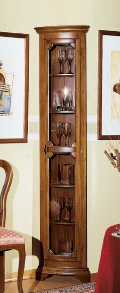 Italienische Möbel Braun Vitrine Holz Schränke Klassische Anrichte