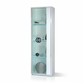Vitrine 1 Tür Schrank Vitrinen Wohnzimmer Schränke Design Möbel Weiß Italien