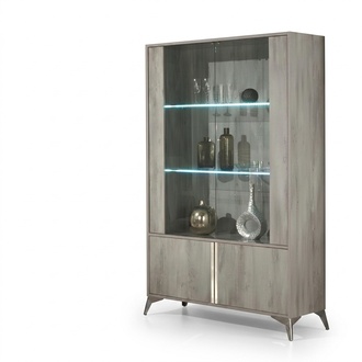 Vitrine 2 türen holzschrank ausstellung schränke wohnzimmer design glasmöbel