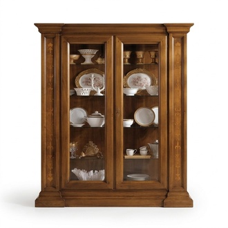 Vitrine 2 Tür Schrank Vitrinen Wohnzimmer Schränke Design Schrank Möbel Glas Neu