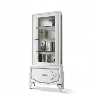 Vitrine Anrichte Sideboard Weiß Holz Schrank Möbel Kommoden