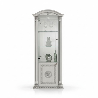 Vitrine Anrichte Vitrinen Luxus Glas Schrank Schranke Weiß Holz Design Möbel Neu