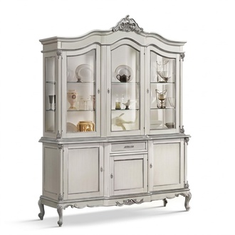 Vitrine Glas Schrank Echtholz Vitrine Anrichte Italienische Möbel Neu