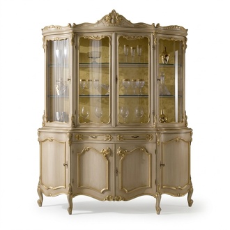 Vitrine Glas Schrank Schränke Vitrinen Holz Italienische Möbel