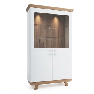 Vitrine Glasvitrine Glasschrank Massivholzschrank Hochschrank Schrankvitrine